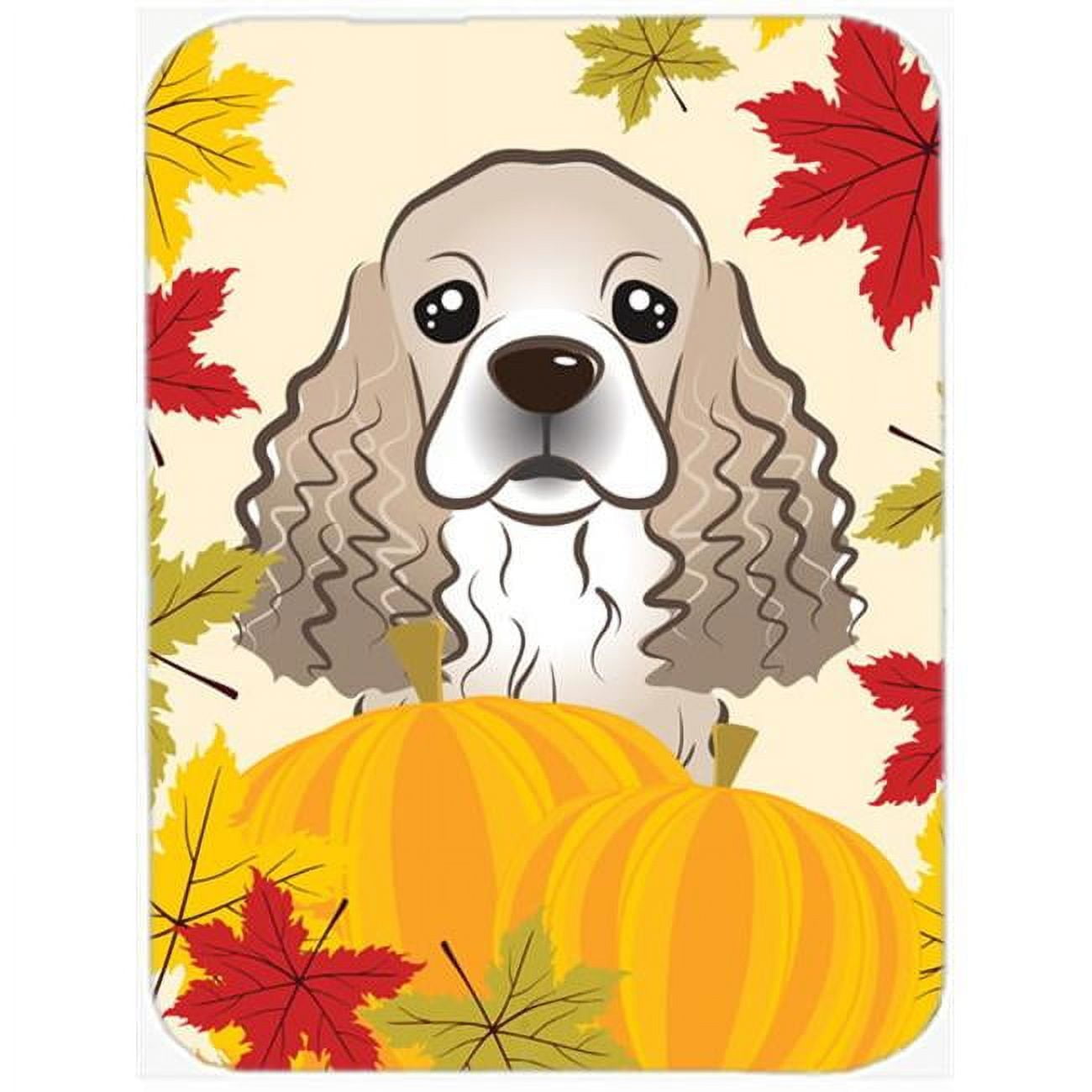 Carolines Treasures Cocker Spaniel Thanksgiving Glass Cutting Board Large 12H x 16W multicolor