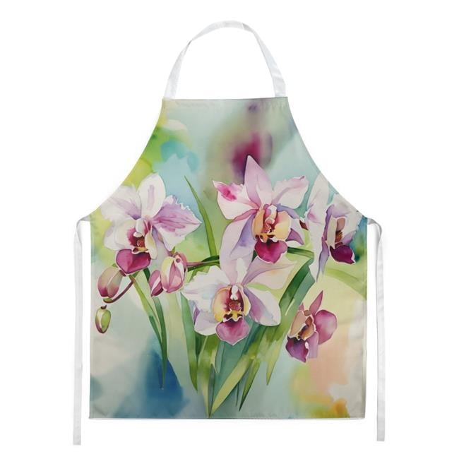 Carolines Treasures DAC1557APRON 30 x 27 in. Orchids in Watercolor Apron