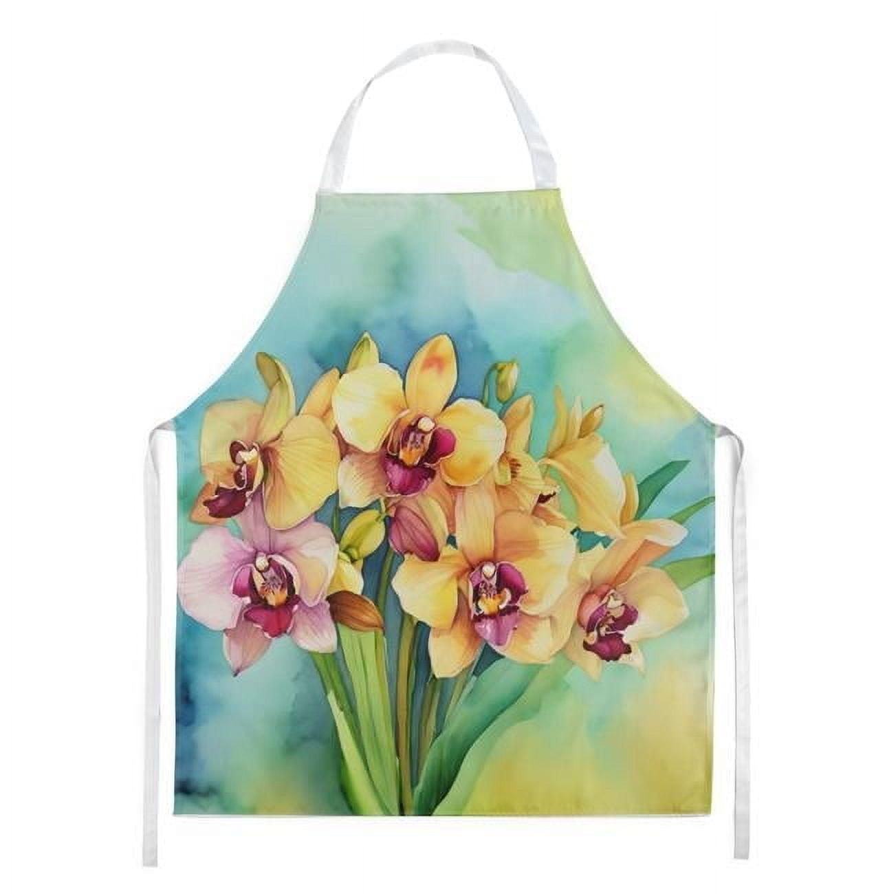 Carolines Treasures DAC1558APRON 30 x 27 in. Orchids in Watercolor Apron