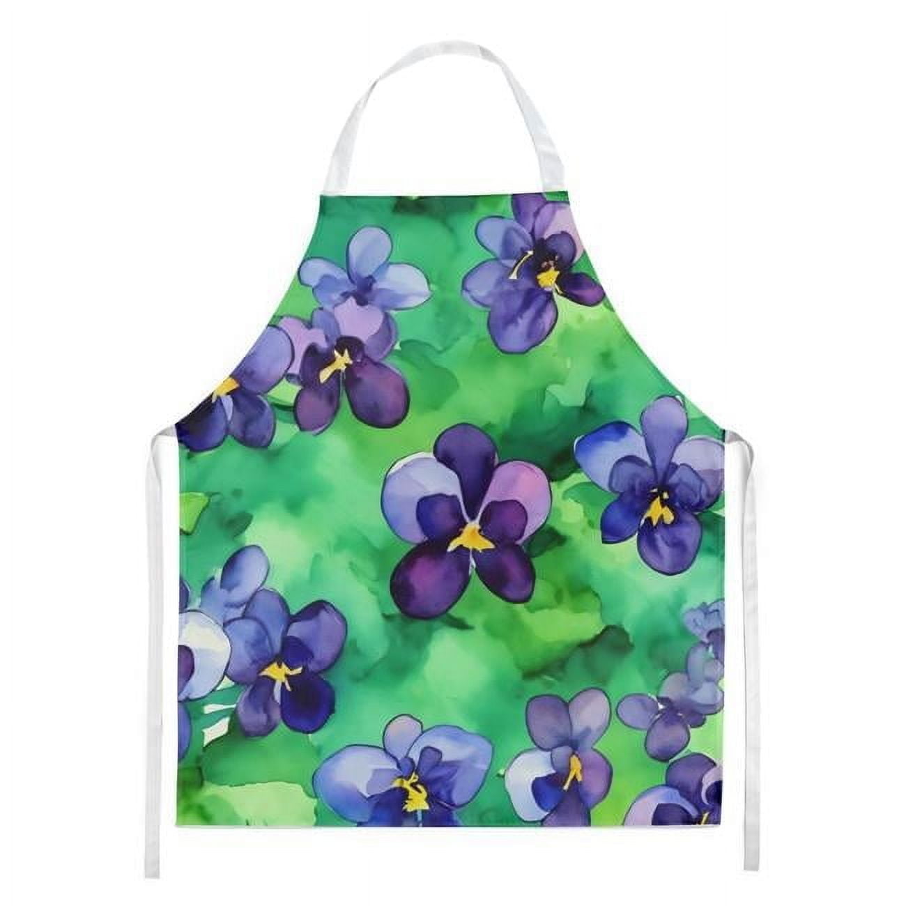 Carolines Treasures DAC1717APRON 30 x 27 in. Wisconsin Wood Violets in Watercolor Apron