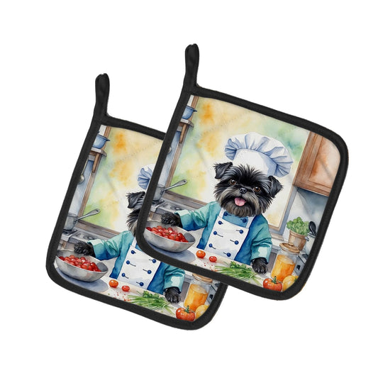 Carolines Treasures DAC6179PTHD 7.5 x 7.5 in. Unisex Affenpinscher The Chef Pair of Pot Holder