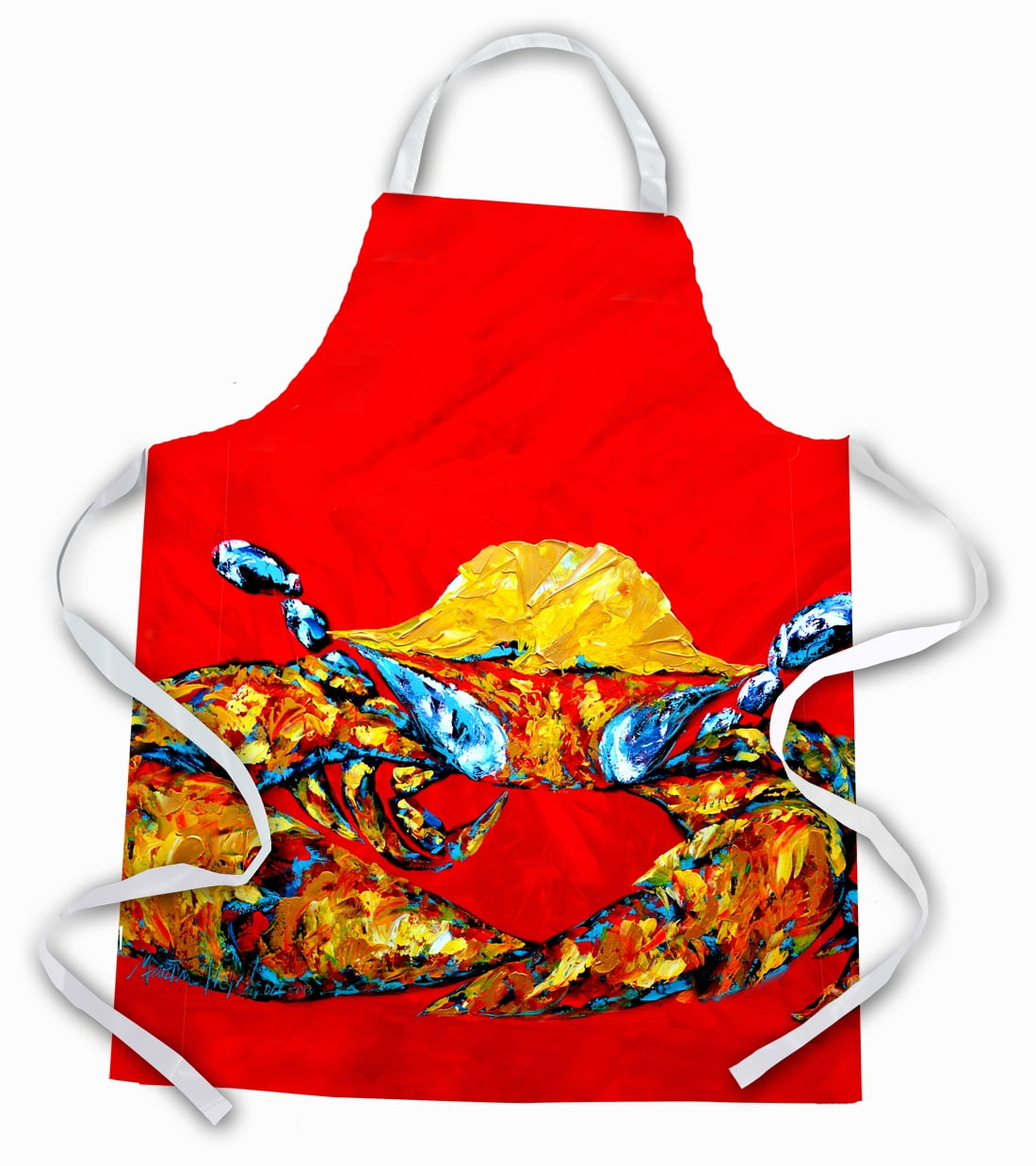 Carolines Treasures MW1115APRON Crab Fat and Sassy Apron Large multicolor