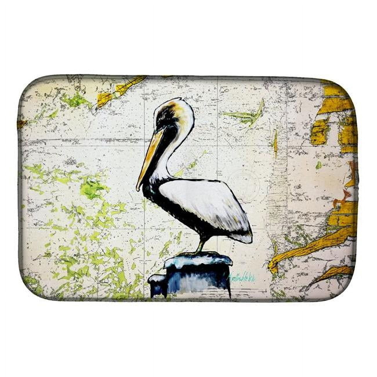 Carolines Treasures MW2111DDM 21 x 14 in. Pelican on Map Dish Drying Mat