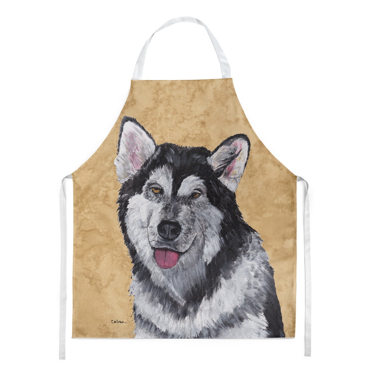 Carolines Treasures SC9507APRON Alaskan Malamute Wipe your Paws Apron Large multicolor
