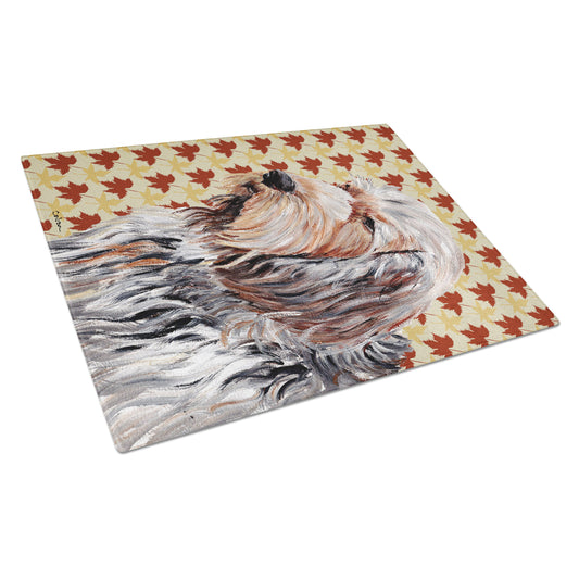 Carolines Treasures SC9684LCB Otterhound Fall Leaves Glass Cutting Board Large, 12H x 16W, multicolor