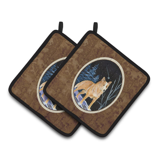 Carolines Treasures SS8407PTHD Starry Night Australian Cattle Dog Pair of Pot Holders 7.5HX7.5W multicolor