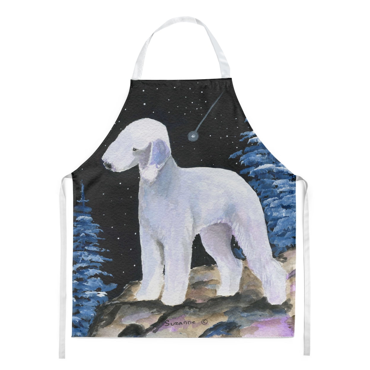 Carolines Treasures SS8455APRON Starry Night Bedlington Terrier Apron Large multicolor