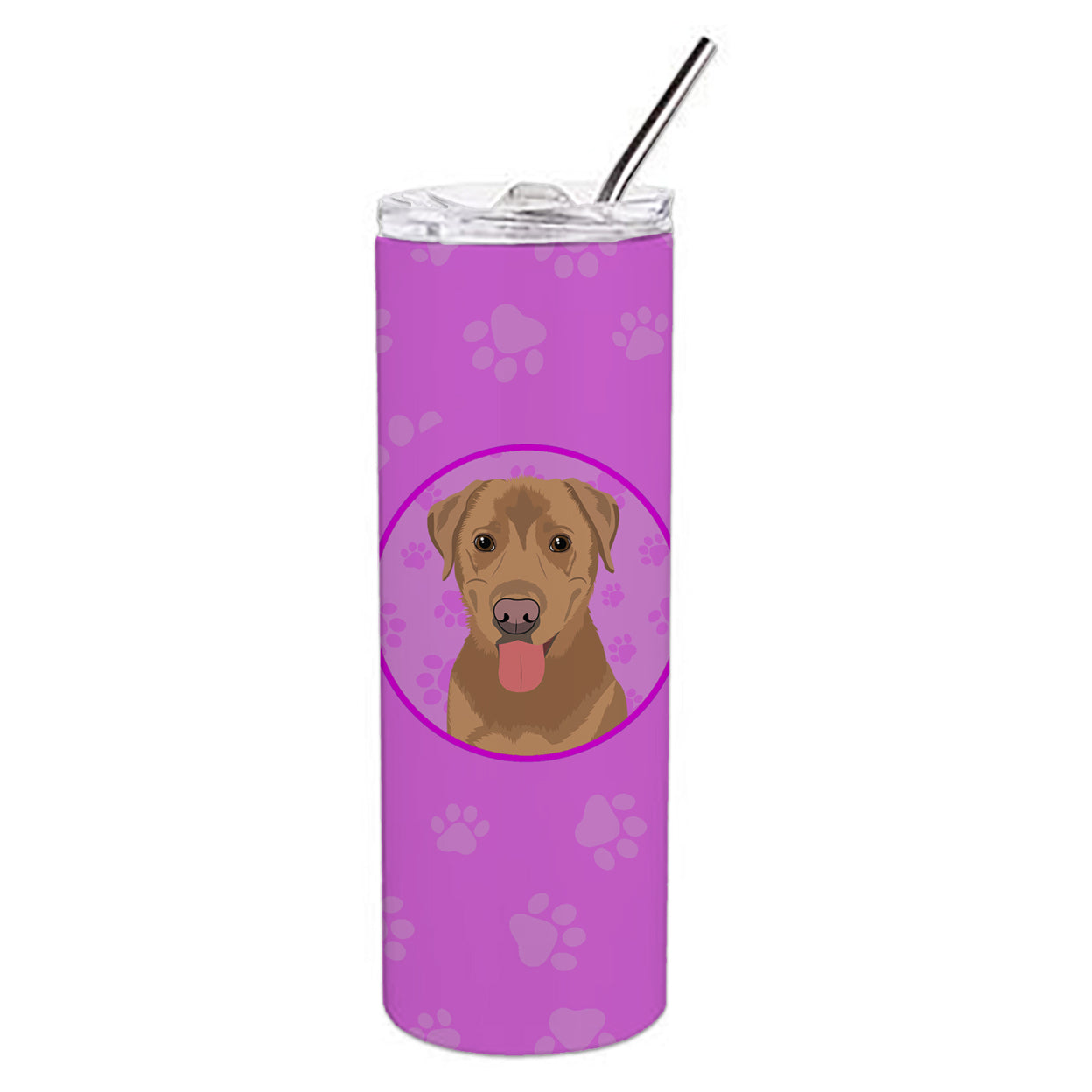 Carolines Treasures WDK1353TBL20 Labrador Retriever Red Stainless Steel 20 oz Skinny Tumbler Pink 20 oz multicolor