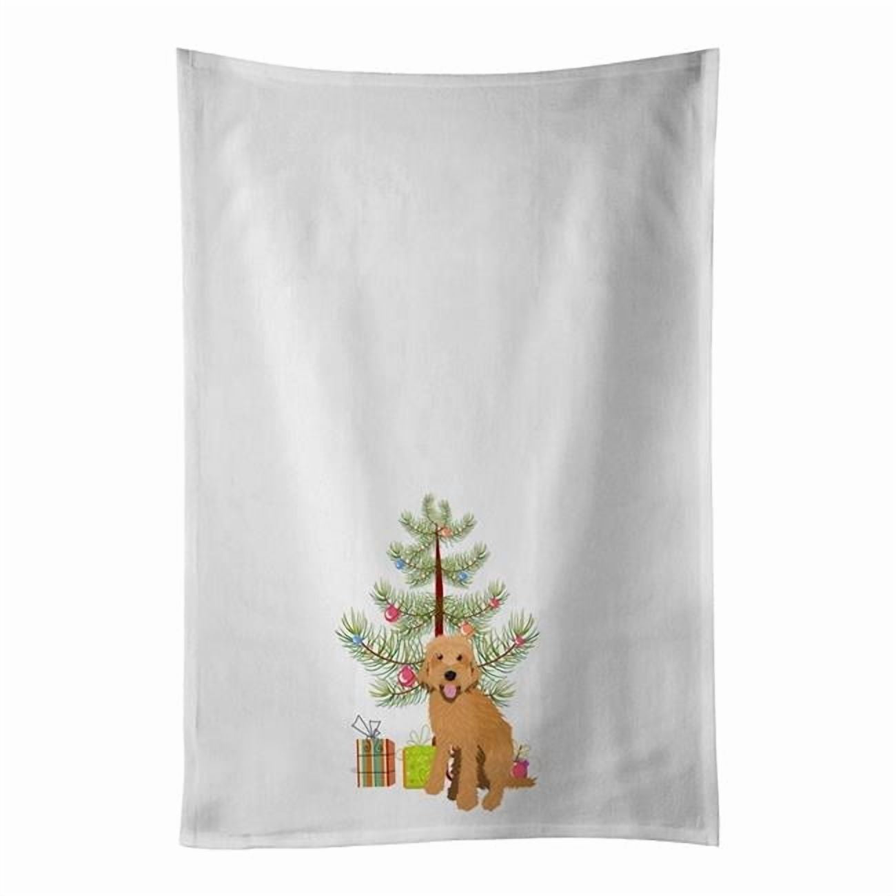 Carolines Treasures WDK3026WTKT 28 x 19 in. Unisex Doodle Liver No.4 Christmas White Dish Towels Kitchen Towel - Set of 2