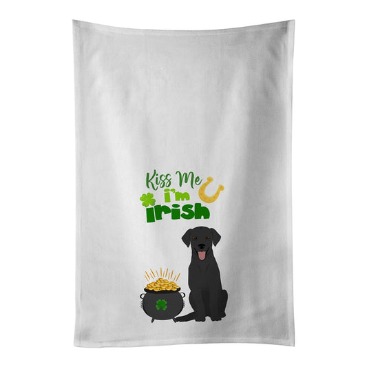 Carolines Treasures WDK4854WTKT Black Labrador Retriever St. Patricks Day White Kitchen Towel Set of 2 Dish Towels 19 X