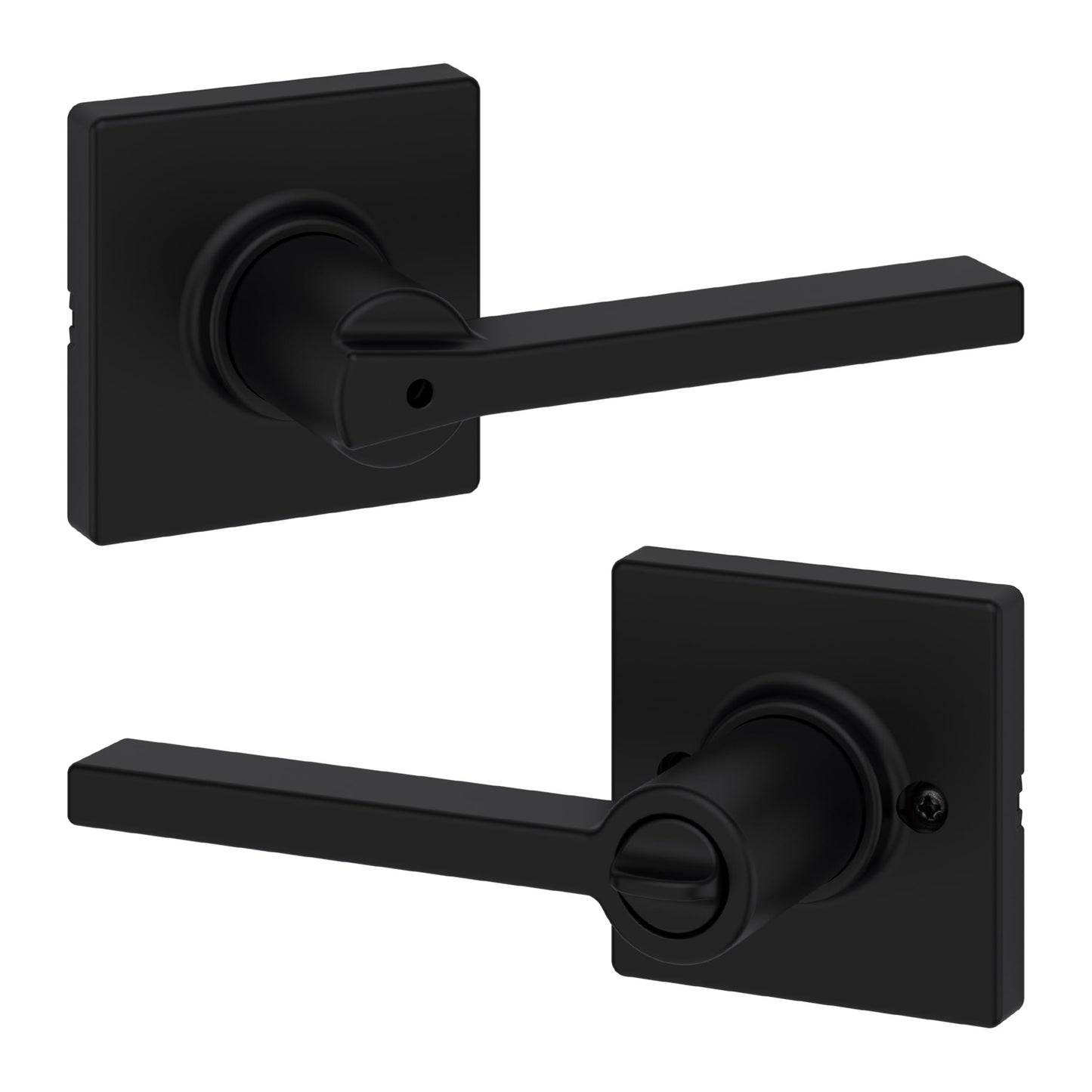 Kwikset Casey Square Privacy Lever Doorknob Satin Nickel - Contains 2 Levers