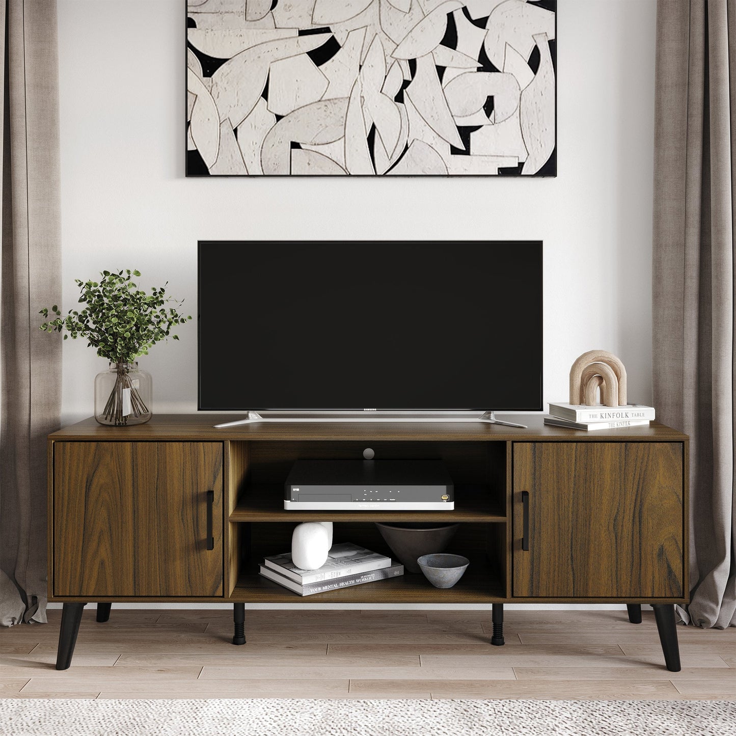 Castle Place Timeless TV Stand Console for TVs up to 65", Grey