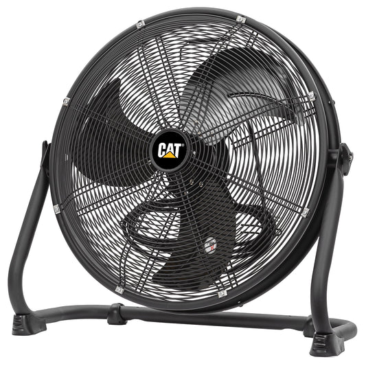 CaterpillarÂ® Fan 20" High-Velocity 4-Speed Shroud Metal Floor Fan, 5200 CFM, Black