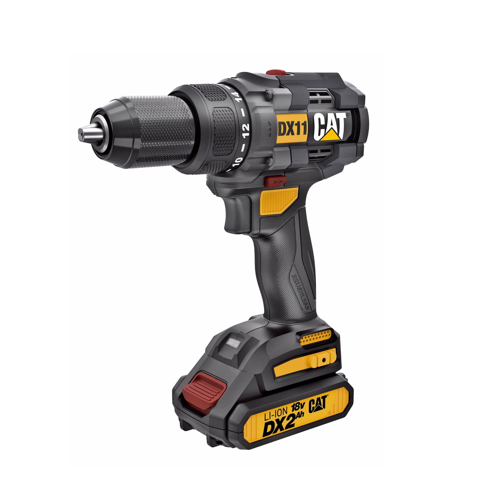 Caterpillar Cat® DX11 18V 1 FOR ALL 1/2" Cordless Drill/Driver with Brushless Motor and Two Batteries