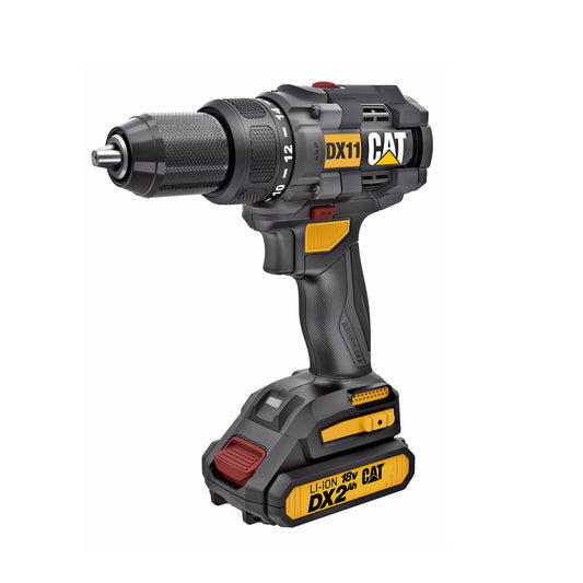 Caterpillar Cat® DX11 18V 1 FOR ALL 1/2" Cordless Drill/Driver with Brushless Motor and Two Batteries