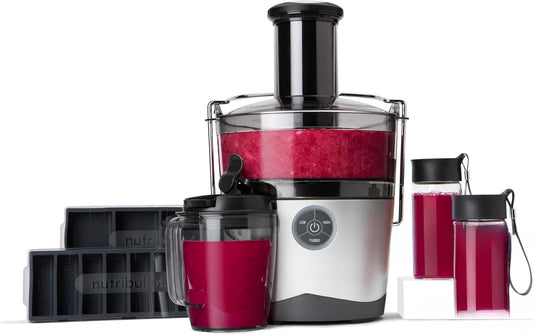 Centrifugal Juicer Machine for Fruit, Vegetables, and Food Prep, 27 Ounces/1.5 Liters, 1000 Watts, Silver,