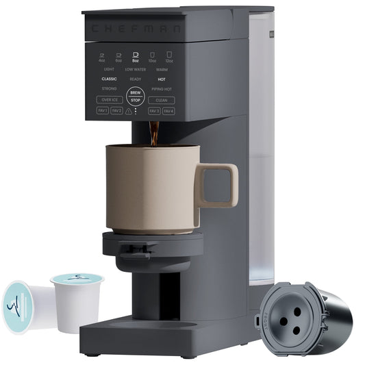 Chefman Caffeinator Single Serve Coffee Maker, 48 oz. Reservoir - Midnight