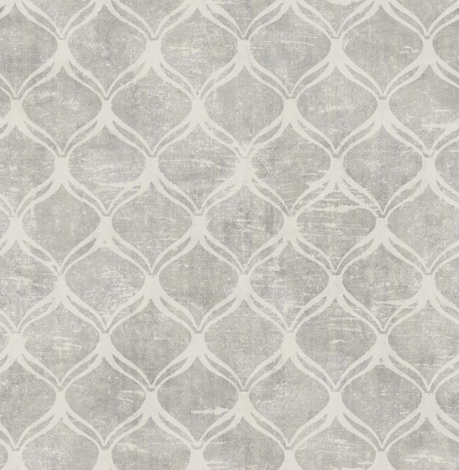 Chesapeake Bowery Silver Ogee Wallpaper