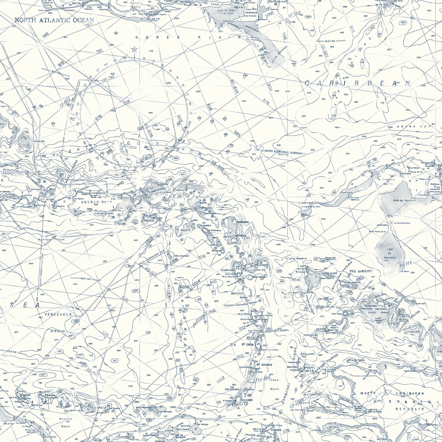 Chesapeake Charts Navy Map Prepasted Sure Strip Wallpaper, 20.5-in by 33-ft, 56.4 sq. ft.
