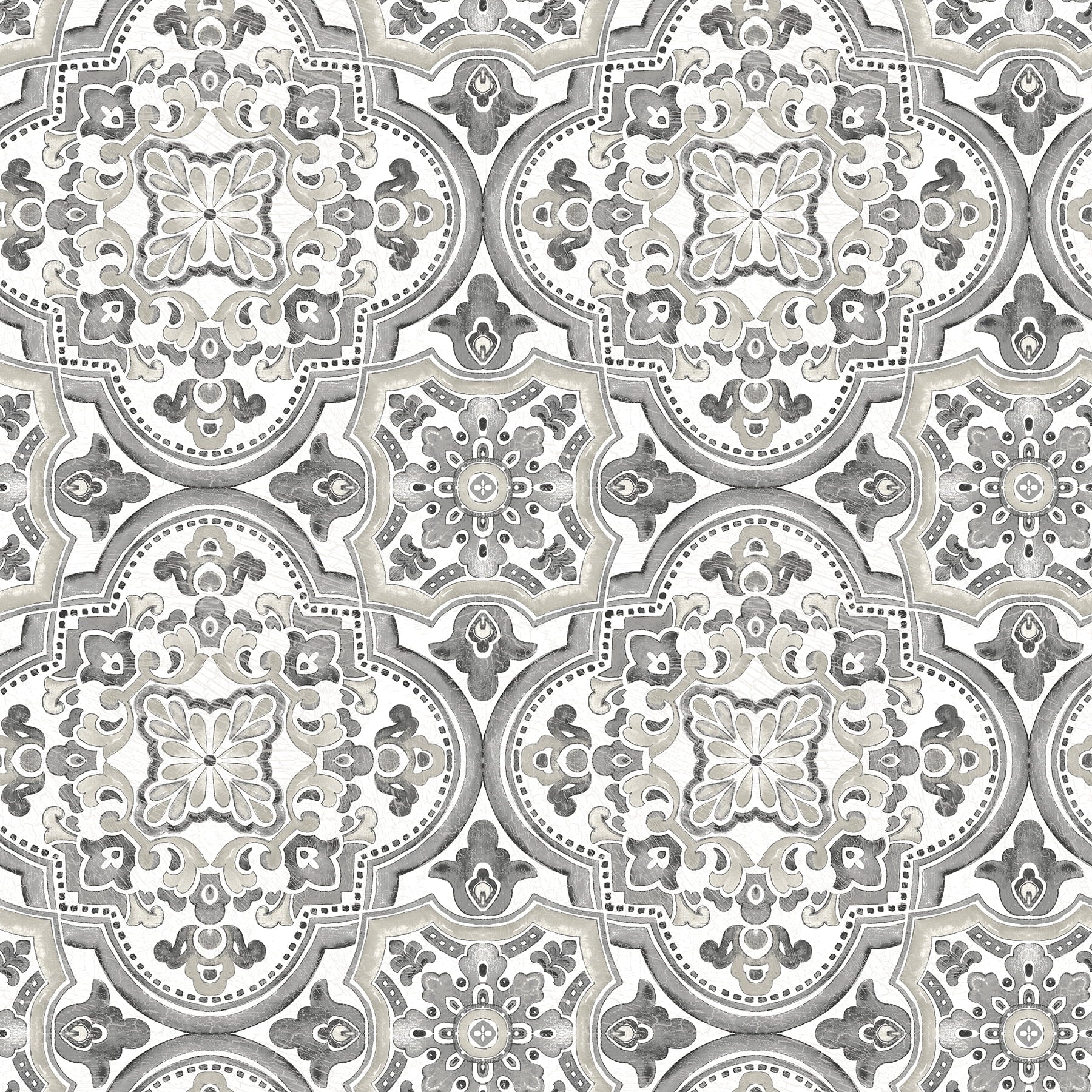 Chesapeake Concord Black Medallion Wallpaper