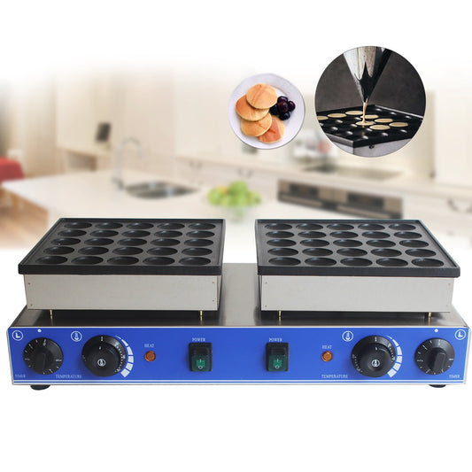 ChicHomey Stainless Steel Waffle Maker, 1700W Power, Double Production Area, Adjustable Timer & Temperature, Cast Aluminum, Family-Friendly and Commercial Use