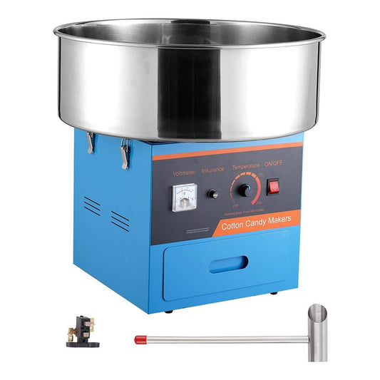 Choco Moon 1000W Blue Commercial Candy Floss Maker, Sturdy Stainless Steel Bowl, Kids Birthday & Family Party Fun, Easy Sugar Scoop & Drawer Included