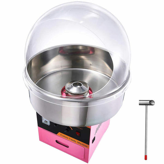 Choco Moon 1000W Electric Cotton Candy Maker, Stainless Steel Bowl, Sugar Scoop, Cover, Pink, Ideal for Kids Birthdays & Family Parties
