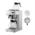 Choco Moon 12 Cups Commercial Coffee Maker, 2 Glass Carafes & Warmers, Ideal for Office Settings, Silver