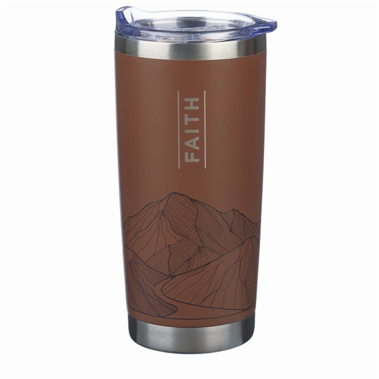 Christian Art Gifts Large Stainless Steel Vacuum Sealed Insulated Travel Mug Tumbler for Men &amp; Women: Faith Can Move, (Hardcover)