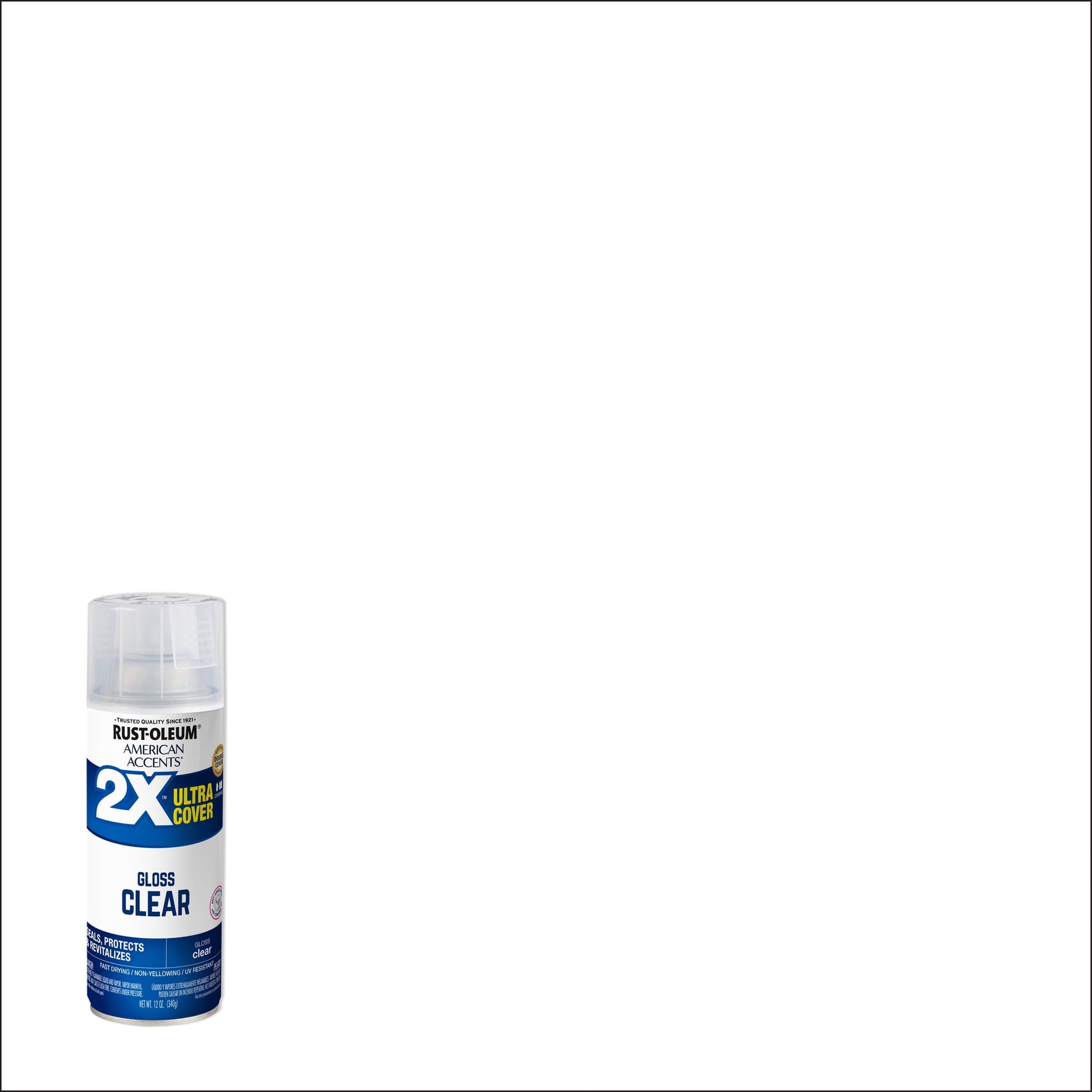 6 Pack, Clear, Rust-Oleum American Accents 2X Ultra Cover Gloss Spray Paint- 12 oz