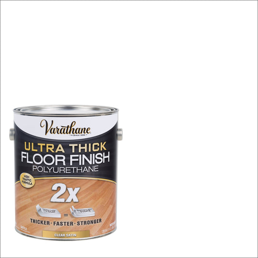 Clear, Varathane Satin 2X Ultra Thick Floor Finish Polyurethane- Gallon, 1 Pack