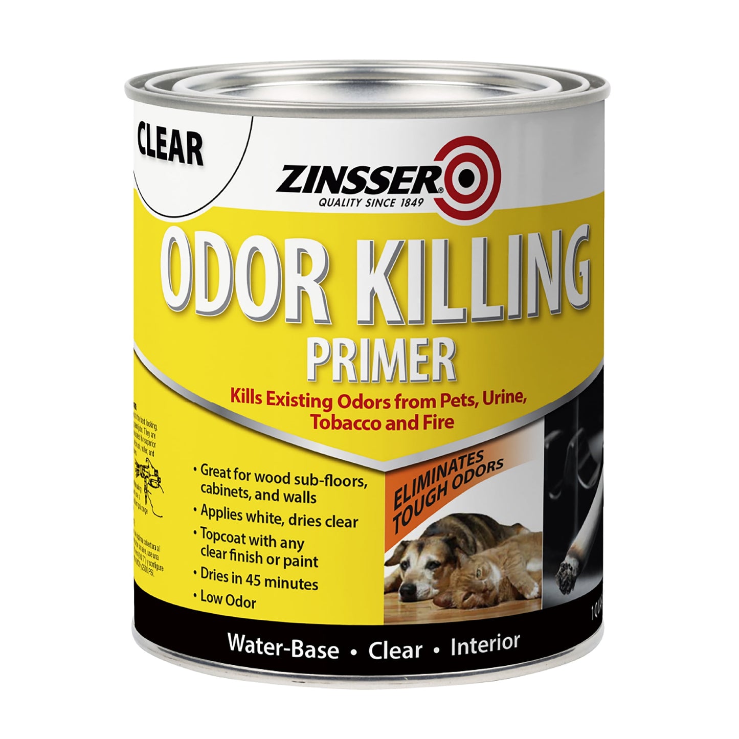 4 Pack, Clear, Zinsser Odor Killing Primer- Quart