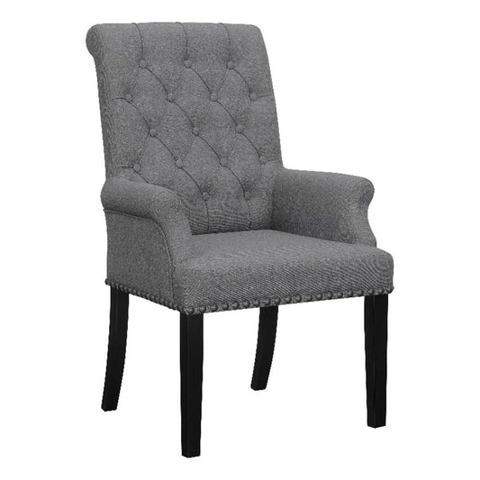 Alana Upholstered Tufted Arm Chair with Nailhead Trim