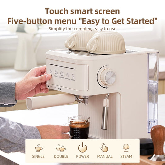 Coffee Machine,Coffee 850w 20bar Coffee Maker 92℃ Brew Adjustable Wand Serve Filter Espresso Wand Art 3 Adjustable Brew 3 Filter 92℃ Maker With And Serve