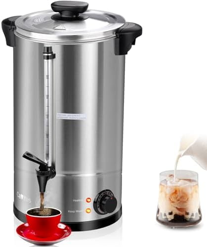 Coffee Urn 100 Cup 16L Large Coffee Maker Double Wall Insulation Stainless Steel Commercial Coffee & Hot Beverage Dispenser, Adjustable Brewing Temp (120–212°F),1500W,16L Double-wall