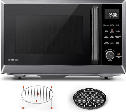 Combo 8-in-1 Countertop Microwave Oven, with Convection, Broil, Odor Removal Mode, 12.4" Position Memory Turntable, Child-Lock, Black Stainless Steel, ML2-EC10SA(BS) A, Air Fryer-1.0 Cu.Ft