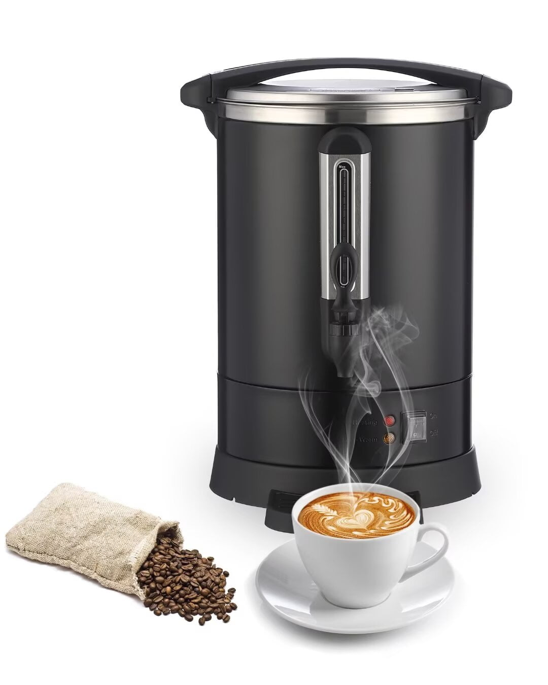 Commercial Coffee Maker, 3.2 gal/12L 80 Cup, Double Wall Quick Brewing, for Buffet Party Catering Church Meeting Rooms
