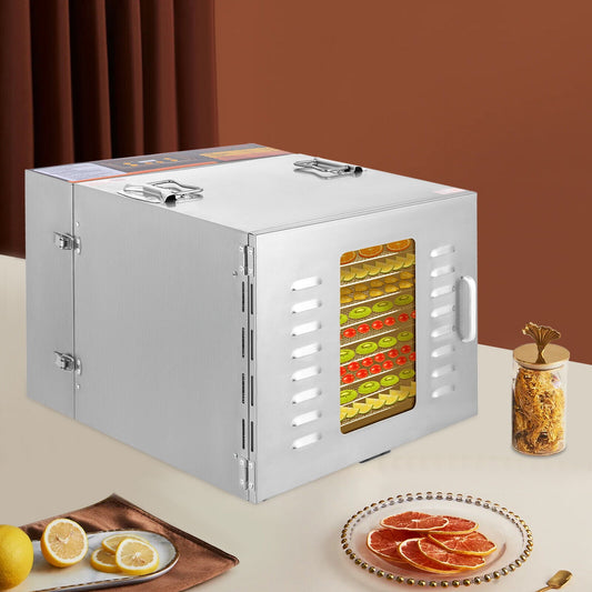 Commercial Electric Countertop Food Dehydrator Machine 10 Stainless Steel Trays