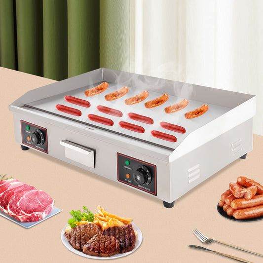 Commercial Electric Griddle 3000W Non-Stick Restaurant Teppanyaki Flat Top Gril