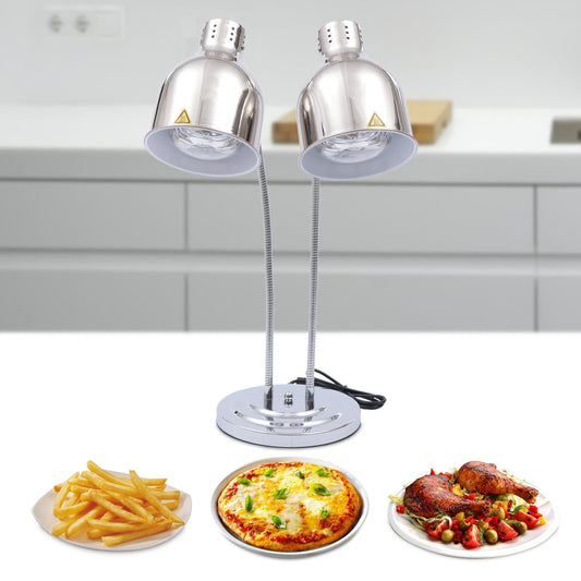 Commercial Food Heat Lamp 2-Head Electric Catering Heating Warmer for Restaurant Buffet