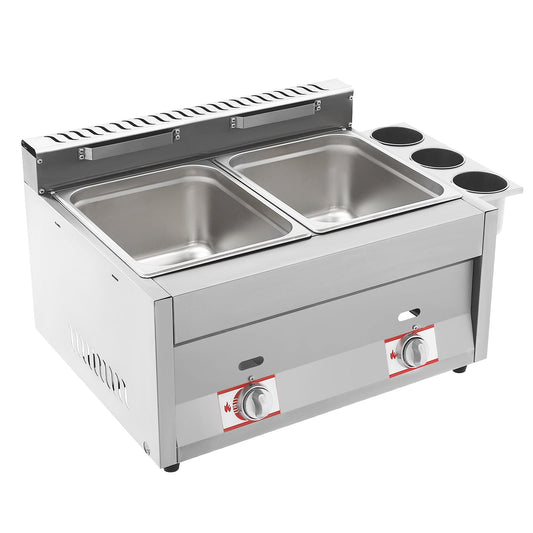 Commercial Gas Deep Fryer – Dual Basket Fryer with 6.34 Qt Oil Capacity Each, Quick Heat-Up, Energy-Saving Design, and Anti-Splatter Lids for&nbsp; Kitchens