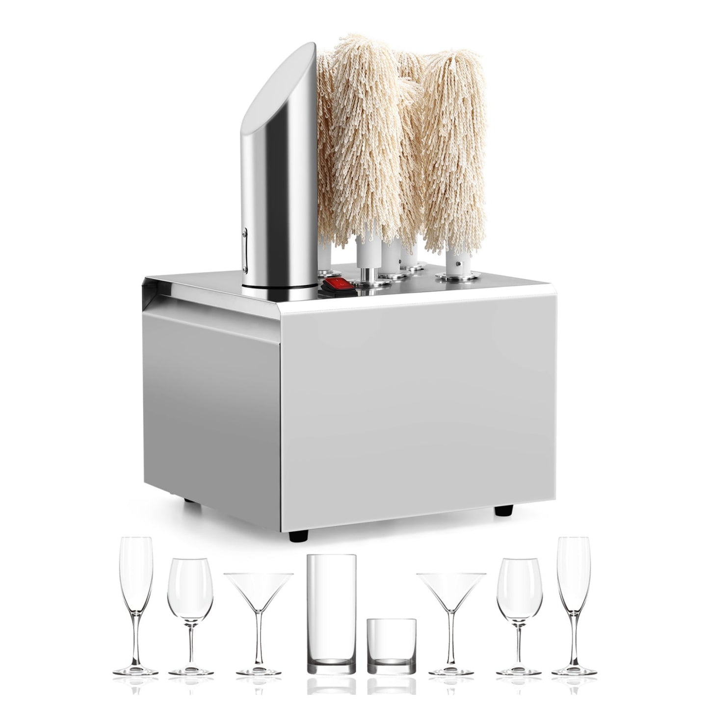Commercial Glass Polisher,Electric Winery Wine Glass Polishing Machine,Stainless-Steel Glassware Polishing Machine,Glass Polisher,Safe & Hygienic for Bar Kitchen Restaurants