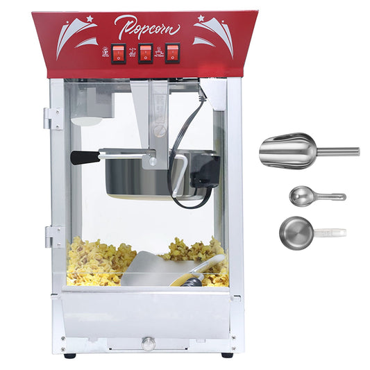 Joqixon Popcorn MAKER Machine 12 Ounce Kettle Popcorn MAKER Machine Red Hot Air Electric Popcorn Poppers