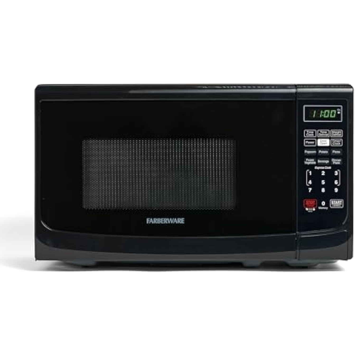 Compact Countertop Microwave with Child Lock & LED Lighting - 0.7 Cu. Ft., Grey Interior, Retro Black - Space-Saving Deal for Apartments & Dorms | Energy Efficient, Safe for Kids, Compact Design