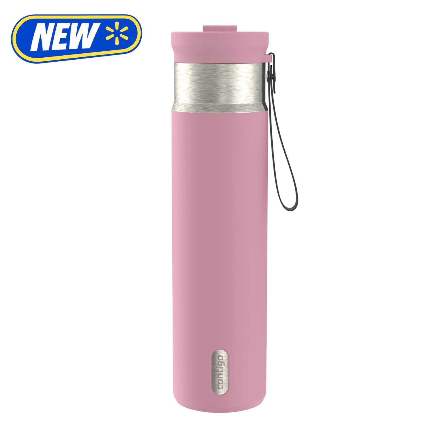 Contigo Water Bottle, 28 Oz, Stainless Steel, Vacuum Insulated Leakproof, DualSip 2-Way Lid, Pink Diamond