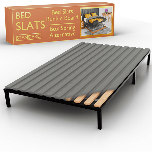 Continental Sleep, Wooden Twin Bed Slats for Support Under Mattress with Cover â€“ Replacement Wood Slats for Twin Size Bed Frame â€“ Under Mattress Support Without Extra Height â€“ 2.38" Standard Width