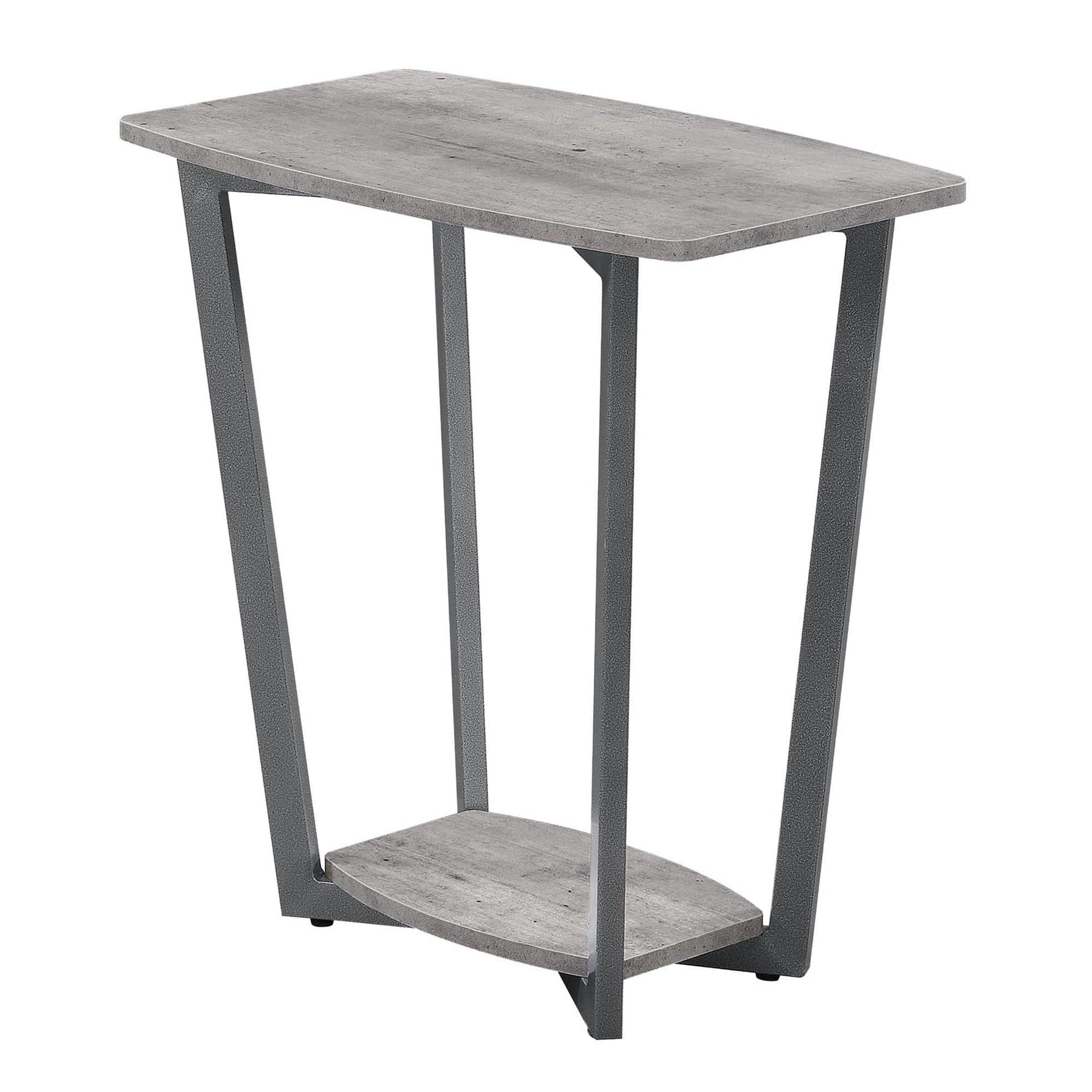 Convenience Concepts Graystone End Table with Shelf, Faux Birch/Slate Gray Frame