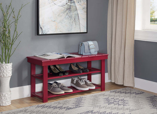 Convenience Concepts Oxford Utility Mudroom Entryway Bench in Gray Wood Finish