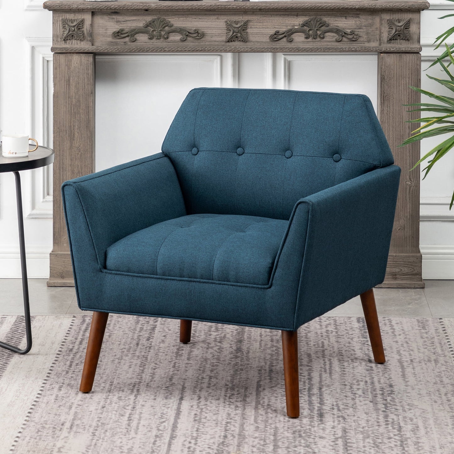 Convenience Concepts Take a Seat Andy Accent Chair, Dark Gray Fabri/Espresso Legs