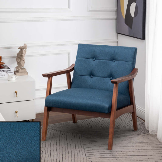 Convenience Concepts Take a Seat Natalie Accent Chair, Dark Blue Fabric/Espresso